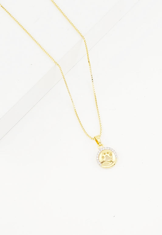 Collar Patita Microcircones Baño de Oro 24k