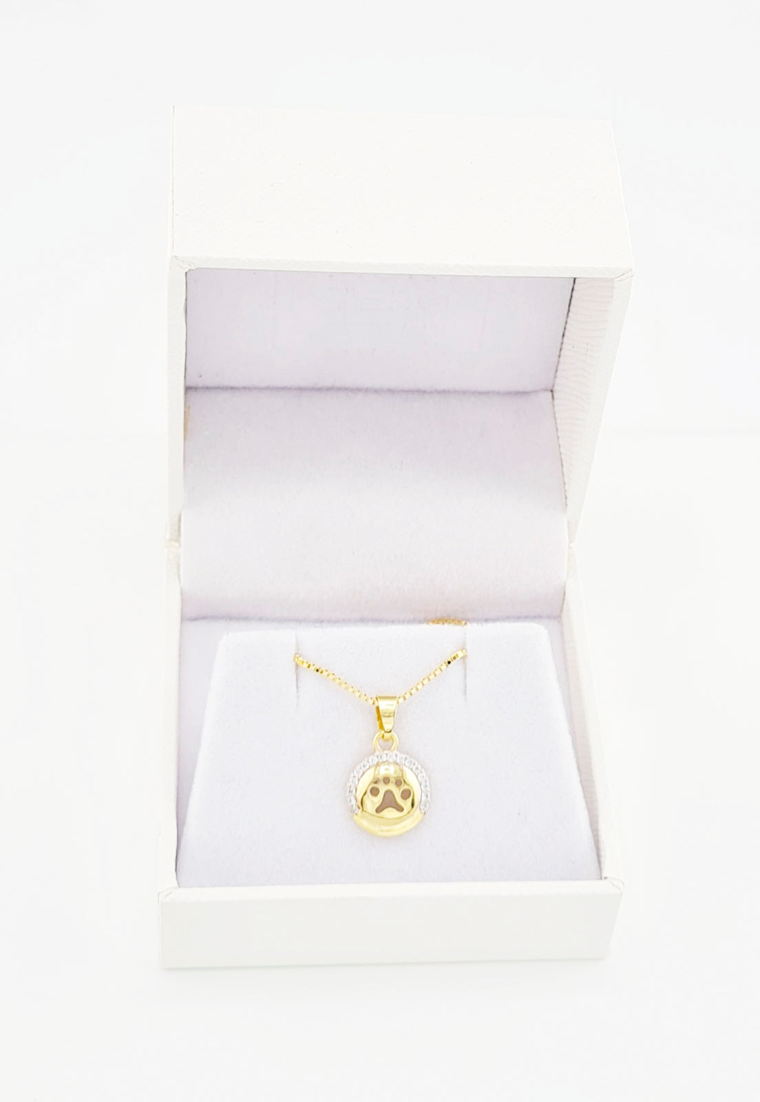 Collar Patita Microcircones Baño de Oro 24k