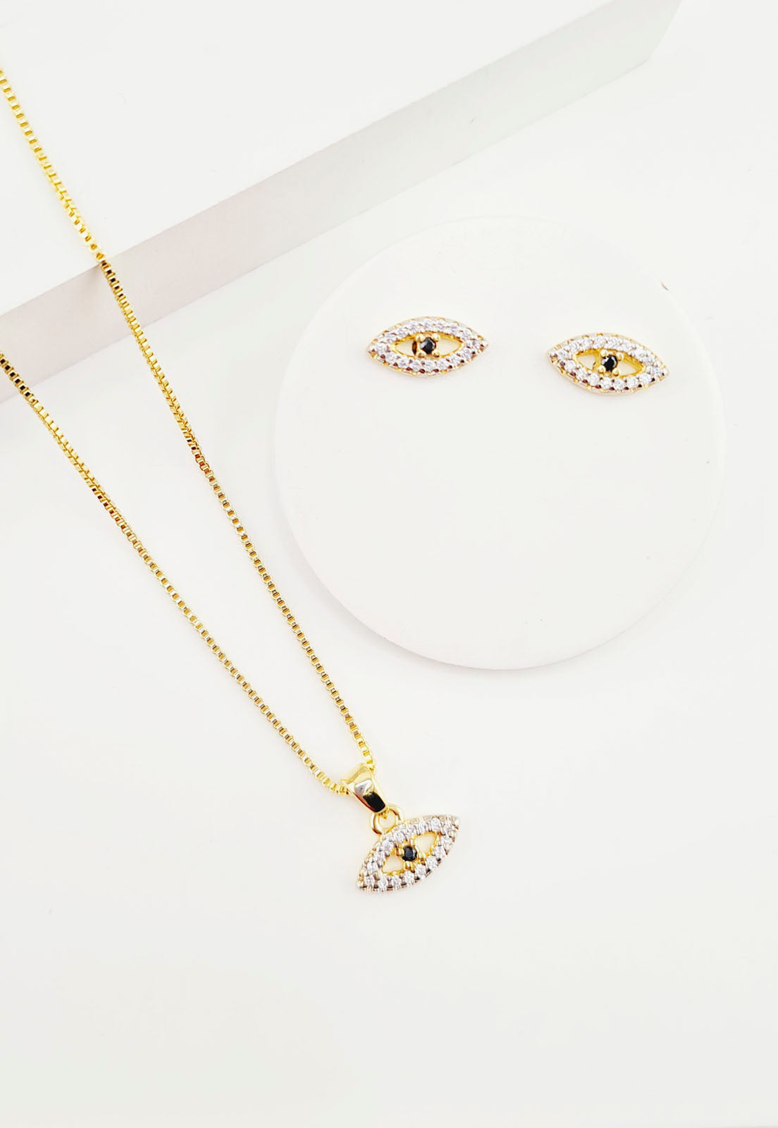 Conjunto Turquia con Microcircones Baño de Oro 24k
