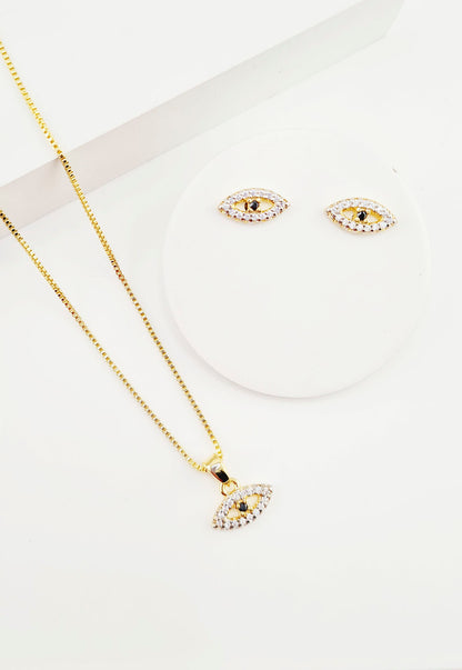 Conjunto Turquia con Microcircones Baño de Oro 24k