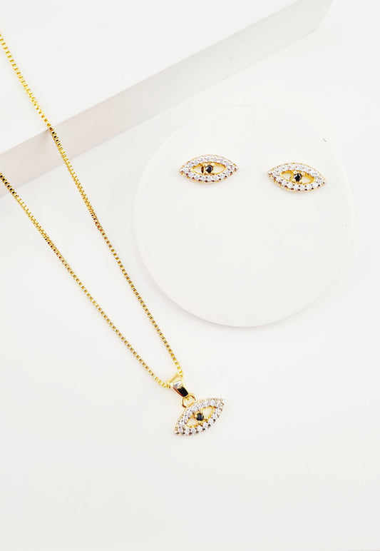Conjunto Turquia con Microcircones Baño de Oro 24k
