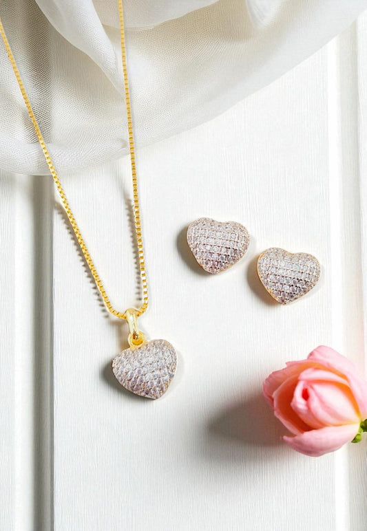 Conjunto Corazon Gold 24K Micro Circones