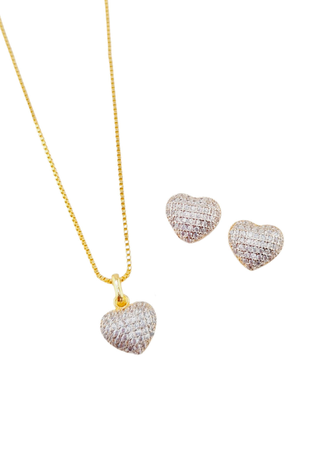 Conjunto Corazon Gold 24K Micro Circones