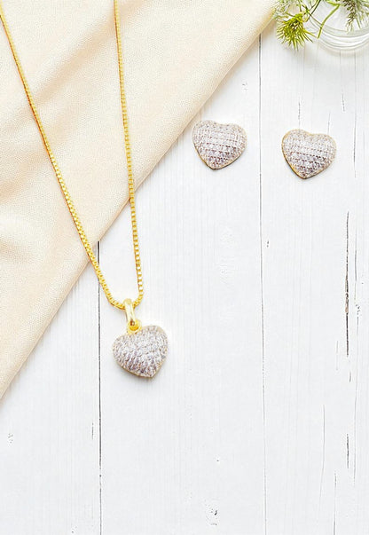 Conjunto Corazon Gold 24K Micro Circones