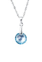 Collar Gracia Plata 925 Cristal Genuino Aquamarine