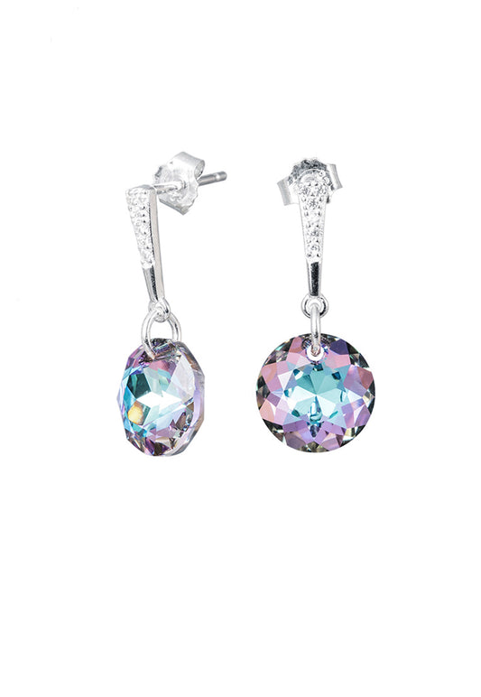Aros Gracia Plata 925 Cristal Genuino Vitral Light