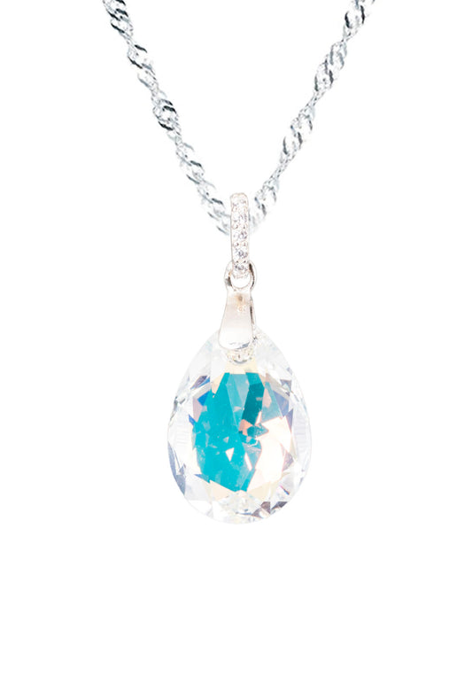 Collar Capricho Plata 925 Cristal Genuino Aurora Boreal