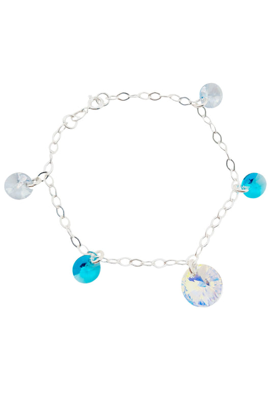 Pulsera Nepal Plata 925 Cristal Genuino Turqueza