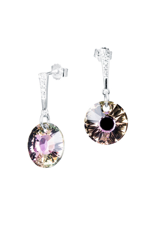Aros Paris Plata 925 Cristal Genuino Vitral Light