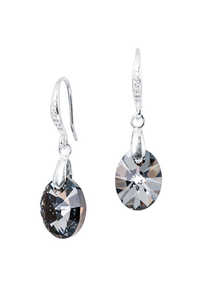 Aros Praga Plata 925 Cristal Genuino Silver Night