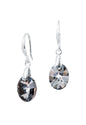 Aros Praga Plata 925 Cristal Genuino Silver Night