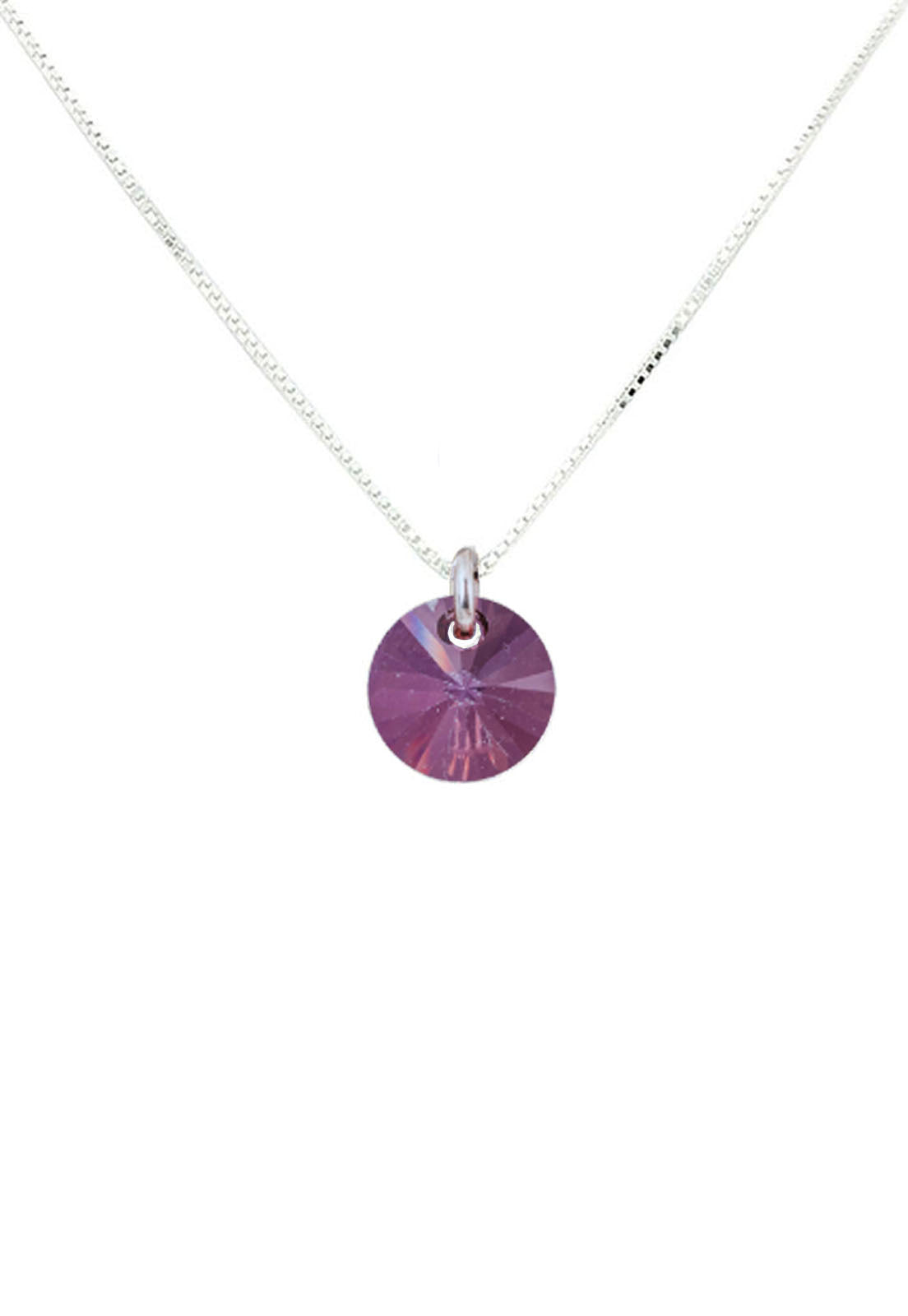 Collar Punto de Luz Plata 925 Cristal Genuino Antique Pink