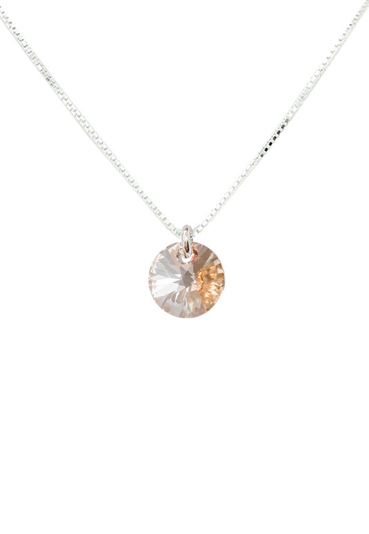 Collar Punto de Luz Plata 925 Cristal Genuino Golden Shadow