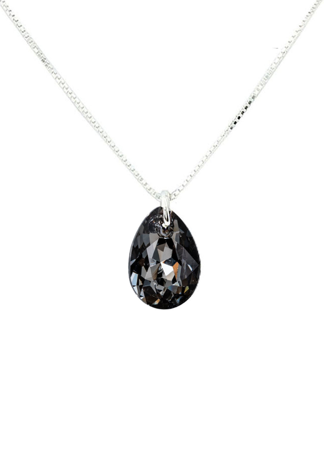 Collar Gota de Luz Plata 925 Cristal Genuino Silver Night