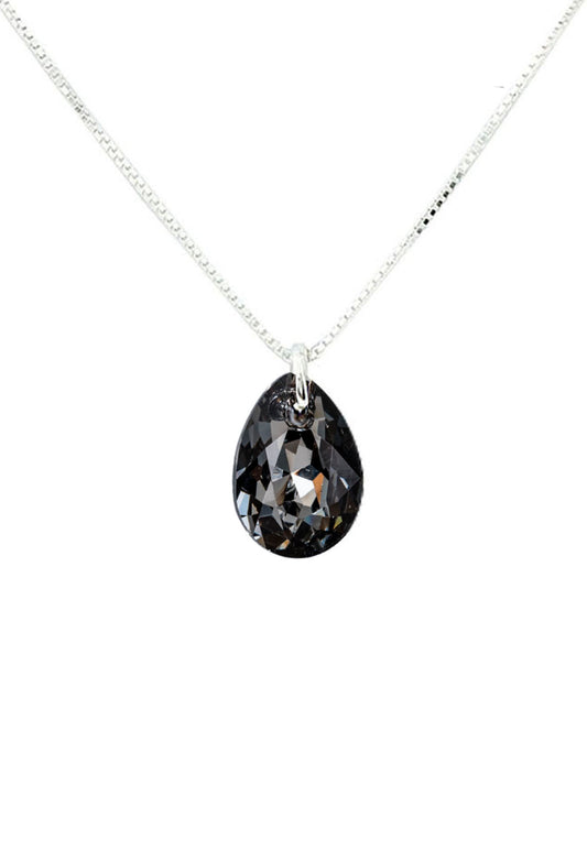Collar Gota de Luz Plata 925 Cristal Genuino Silver Night