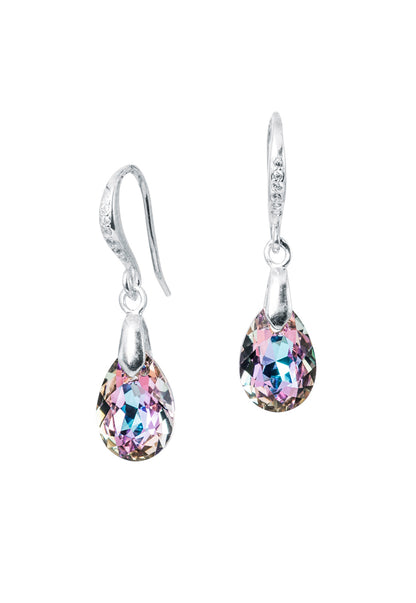 Aros Gota de Luz Plata 925 Cristal Genuino Vitral Light