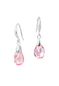 Aros Gota de Luz Plata 925 Cristal Genuino Light Rose