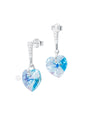 Aros Romance Plata Italiana 925 Cristal Genuino Aquamarine