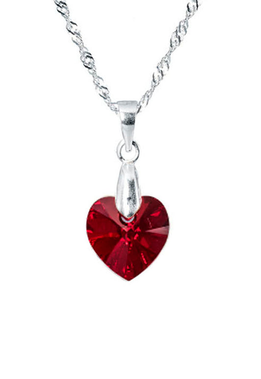 Collar Romance Plata 925 Cristal Genuino Siam Shimmer