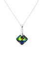 Collar Cristina Plata Italiana 925 Cristal Genuino Vitral Medium