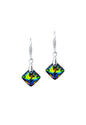 Aros Cristina Plata Italiana 925 y Cristales Genuinos Vitral Medium