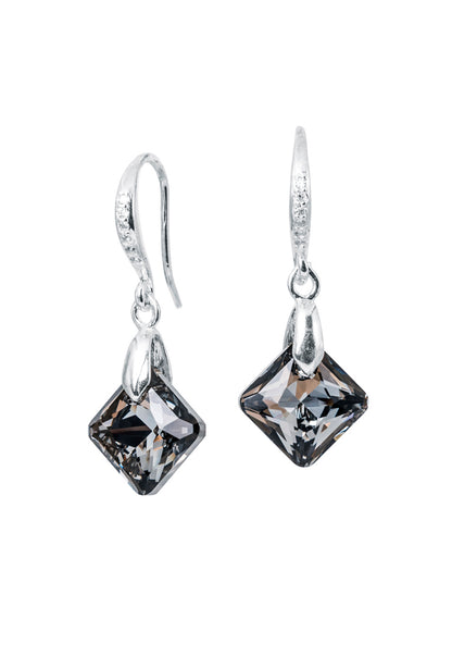 Aros Cristina Plata Italiana 925 y Cristales Genuinos Silver Night