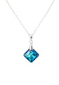 Collar Cristina Plata 925 Cristal Genuino Bermuda Blue