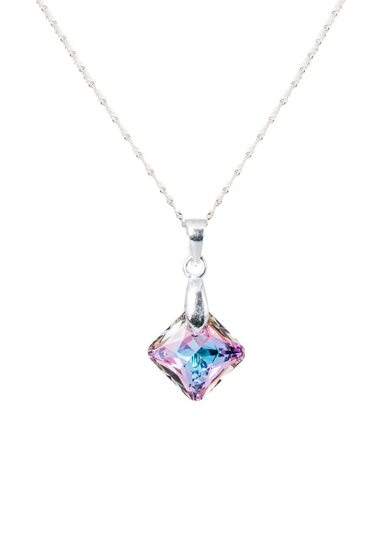 Collar Cristina Plata 925 Cristal Genuino Vitral Light