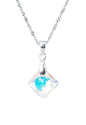 Collar Cristina Plata Italiana 925 Cristal Genuino Aurora Boreal