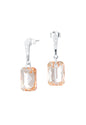 Aros Estefanía Plata 925 Cristal Genuino Golden Shadow
