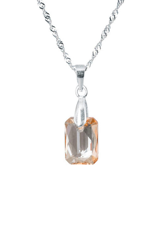 Collar Estefania Plata 925 Cristal Genuino Golden Shadow