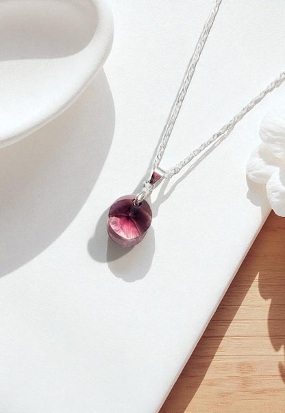 Collar Paris Plata 925 Cristal Genuino Amathyste