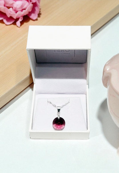 Collar Paris Plata 925 Cristal Genuino Amathyste