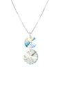 Collar Lourdes Plata 925 Cristal Genuino Aurora Boreal