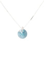 Collar Punto de Luz Plata 925 Cristal Genuino Turquesa