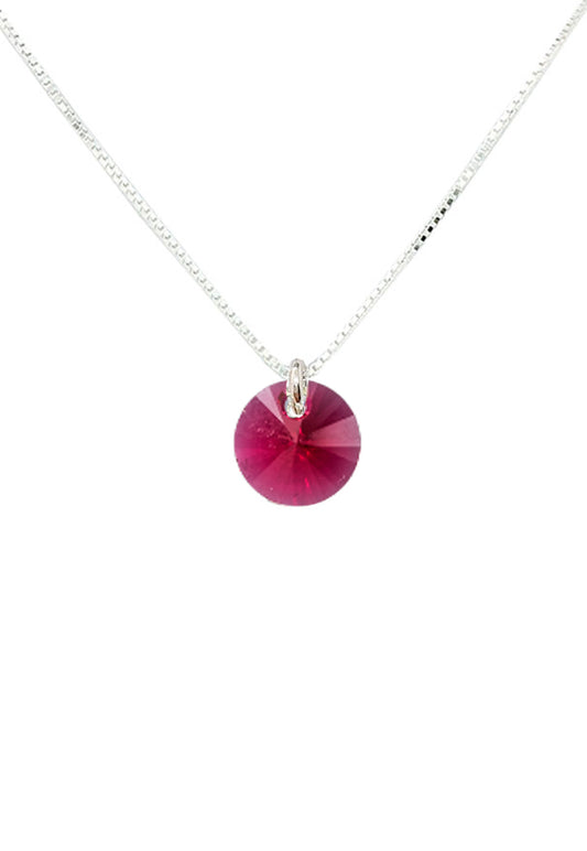 Collar Punto de Luz Plata 925 Cristal Genuino Scarleth