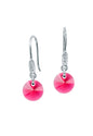 Aros Punto De Luz Circón Plata 925 Cristal Genuino Scarlet