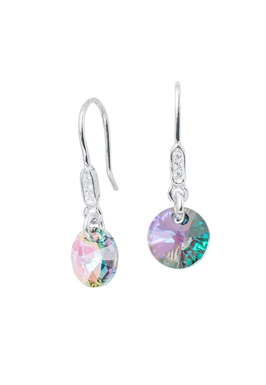 Aros Punto De Luz Circón Plata 925 Cristal Genuino Paradise Shinne