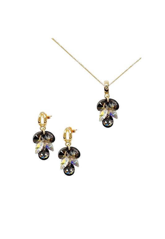Conjunto Rafela Gold Cristales Genuinos Silver Night