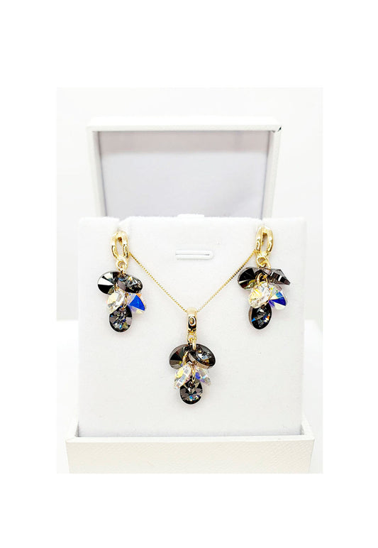 Conjunto Rafela Gold Cristales Genuinos Silver Night