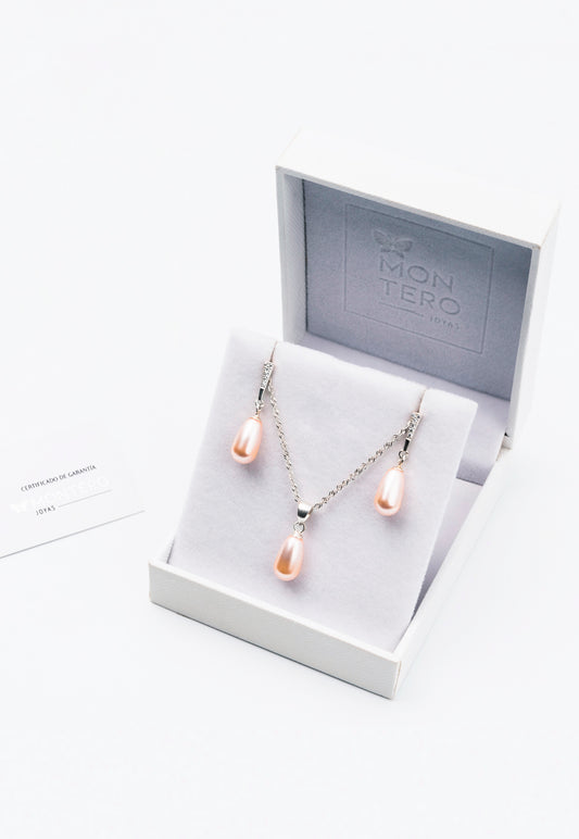 Conjunto Marsella Perlas Organicas Peach
