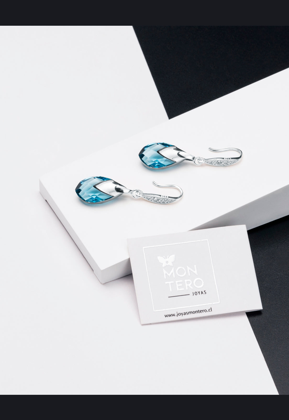 Aros Alaska Cristales Genuinos Aquamarine