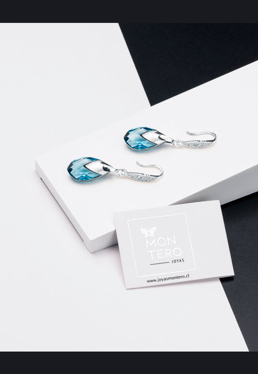 Aros Alaska Cristales Genuinos Aquamarine