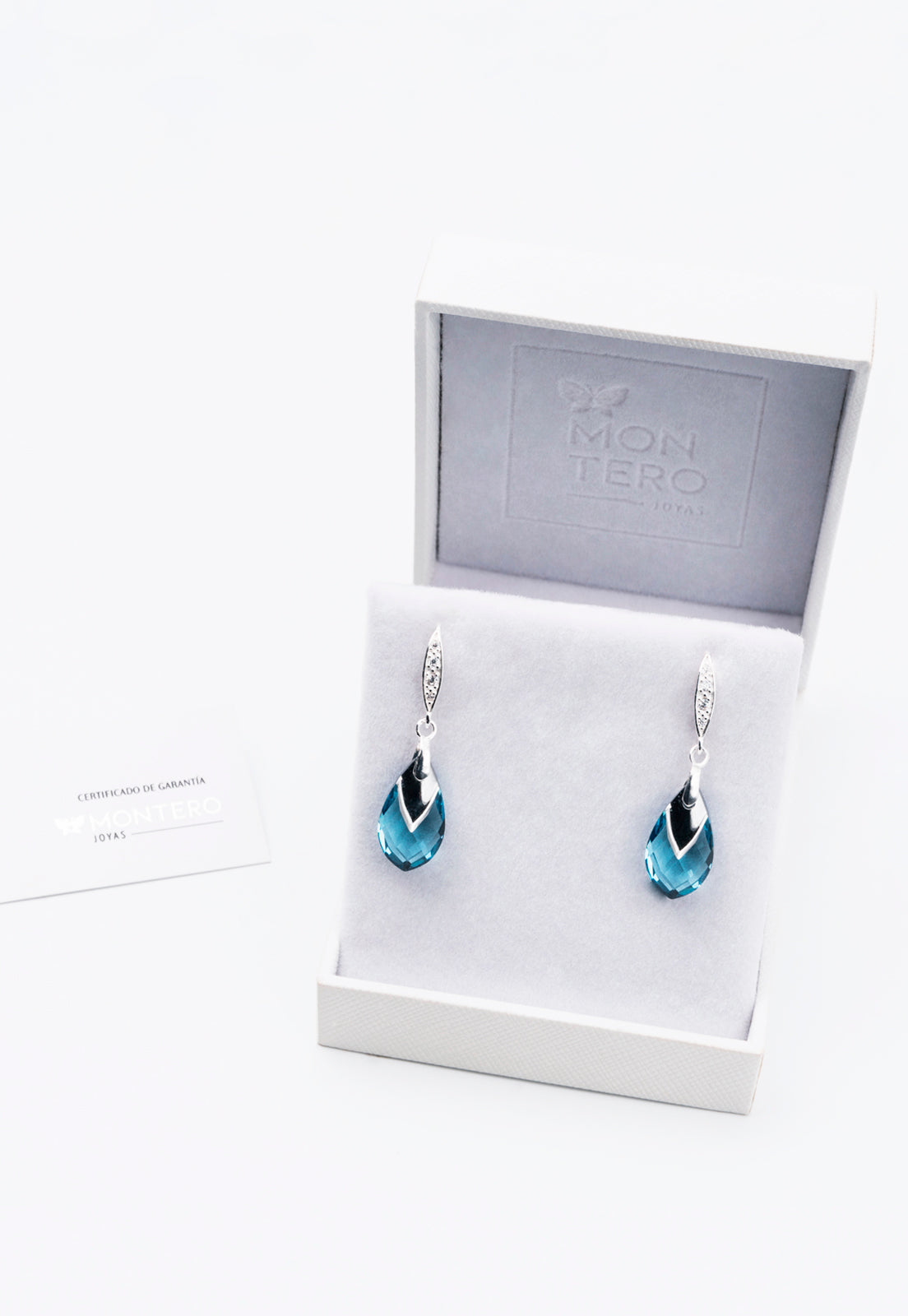 Aros Alaska Cristales Genuinos Aquamarine